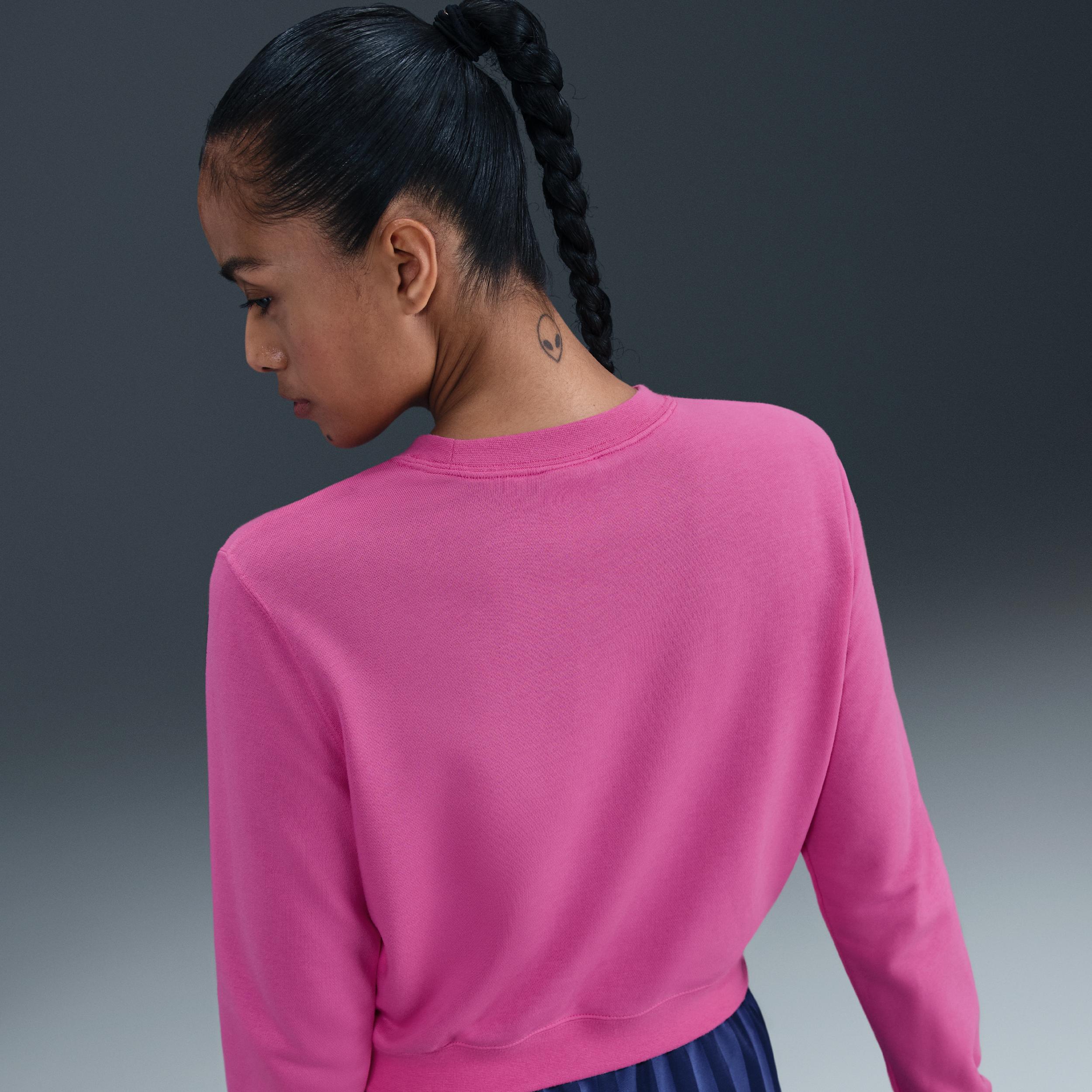 Womens Nike Sportswear Chill Terry Crew-Neck French Terry Sweatshirt | HV2393-675 Product Image