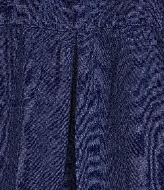 Tommy Bahama Linen Blend Johnny Collar Short Sleeve Side Pocket Shirt Dress Product Image