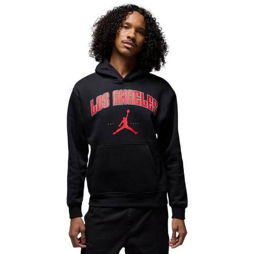 Jordan Mens Jordan LA City HBR Pullover Hoodie - Mens Black/Red Product Image