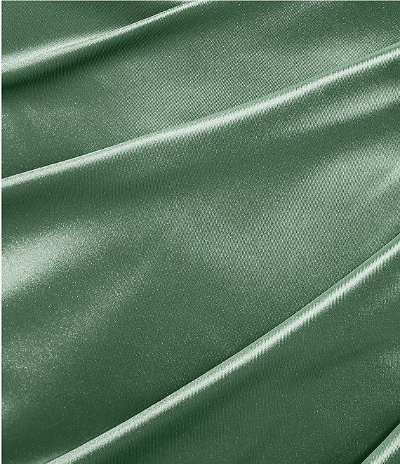 Honey and Rosie Square Neck Faux Wrap Satin Dress Product Image