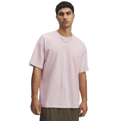 Under Armour Mens Under Armour Oversized Heavyweight Short Sleeve - Mens Black/White Product Image