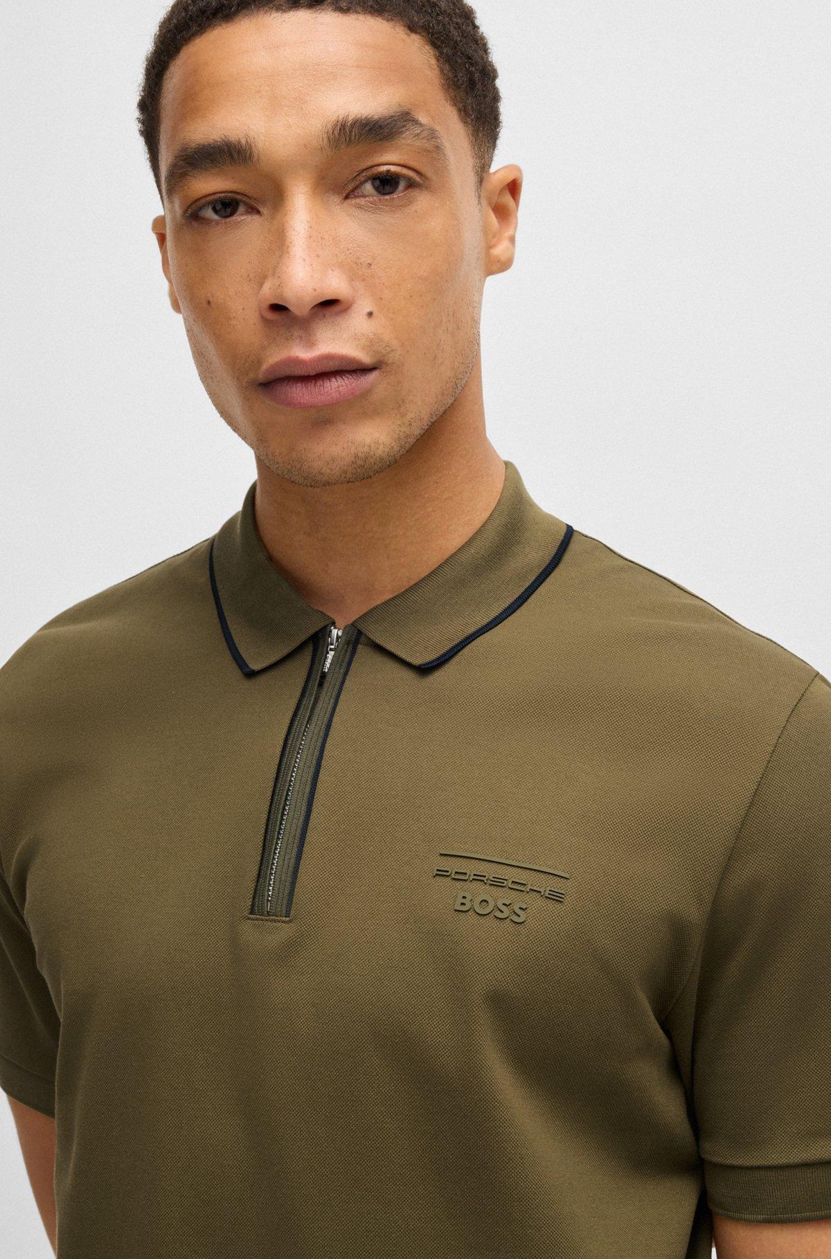Porsche x BOSS stretch-cotton polo shirt Product Image