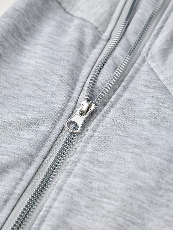 Men's Solid Color Double Zipper Sweatshirt Product Image