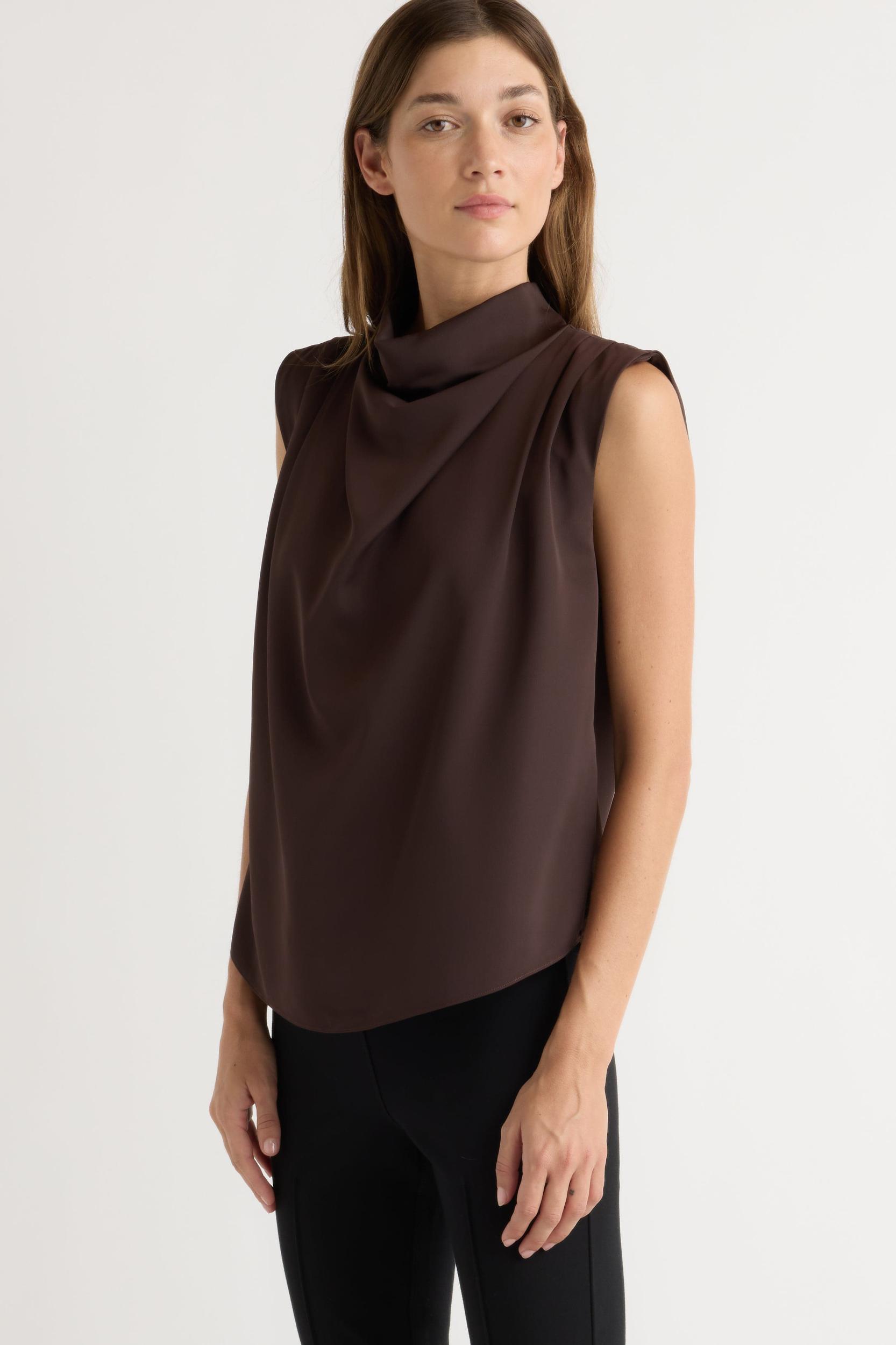 Allegra Gathered-Neck Sleeveless Blouse Product Image