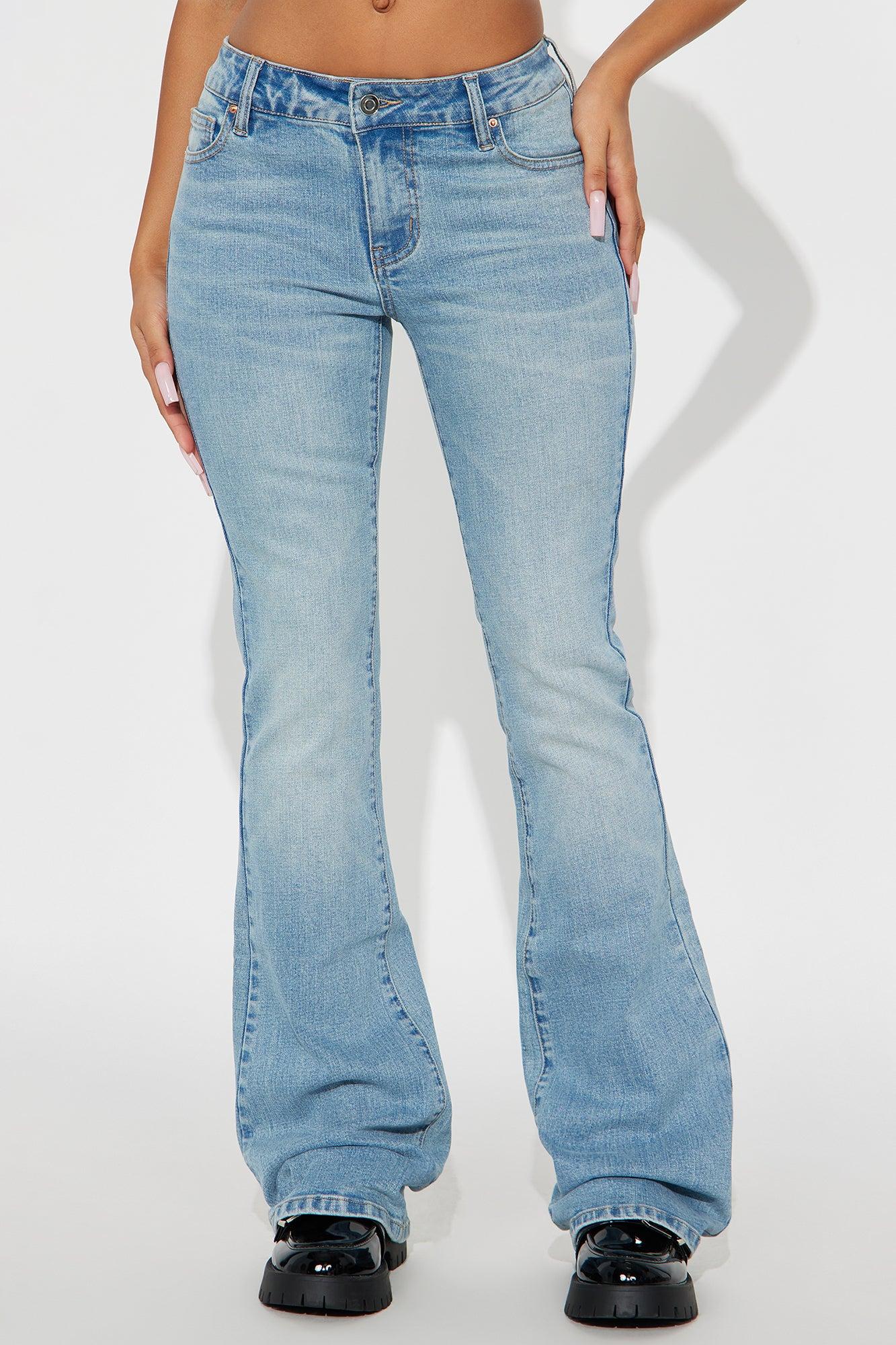 Forever Stretch Low Rise Flare Jeans - Medium Wash Female Product Image