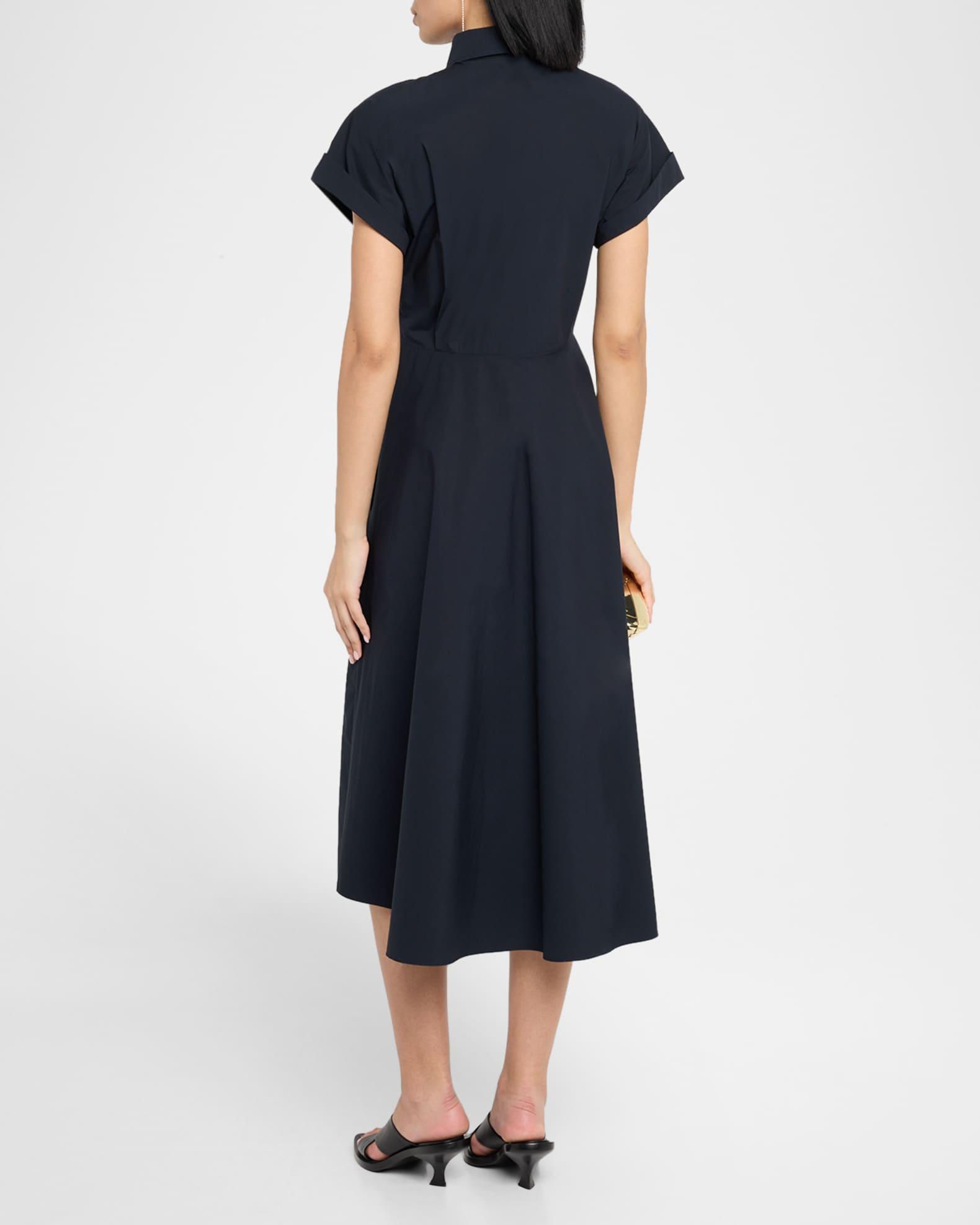Poplin Power Short-Sleeve Midi Shirtdress Product Image