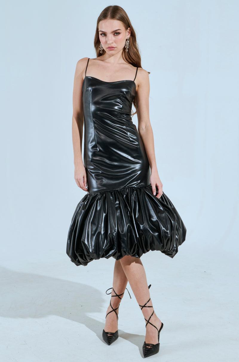 PHOEBE BUBBLE MIDI DRESS IN PU Product Image