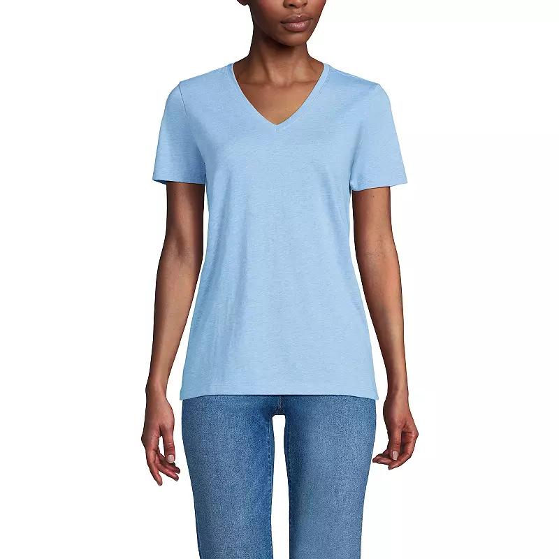 Women's Lands' End Relaxed-Fit Supima Cotton V-Neck Tee,  Product Image