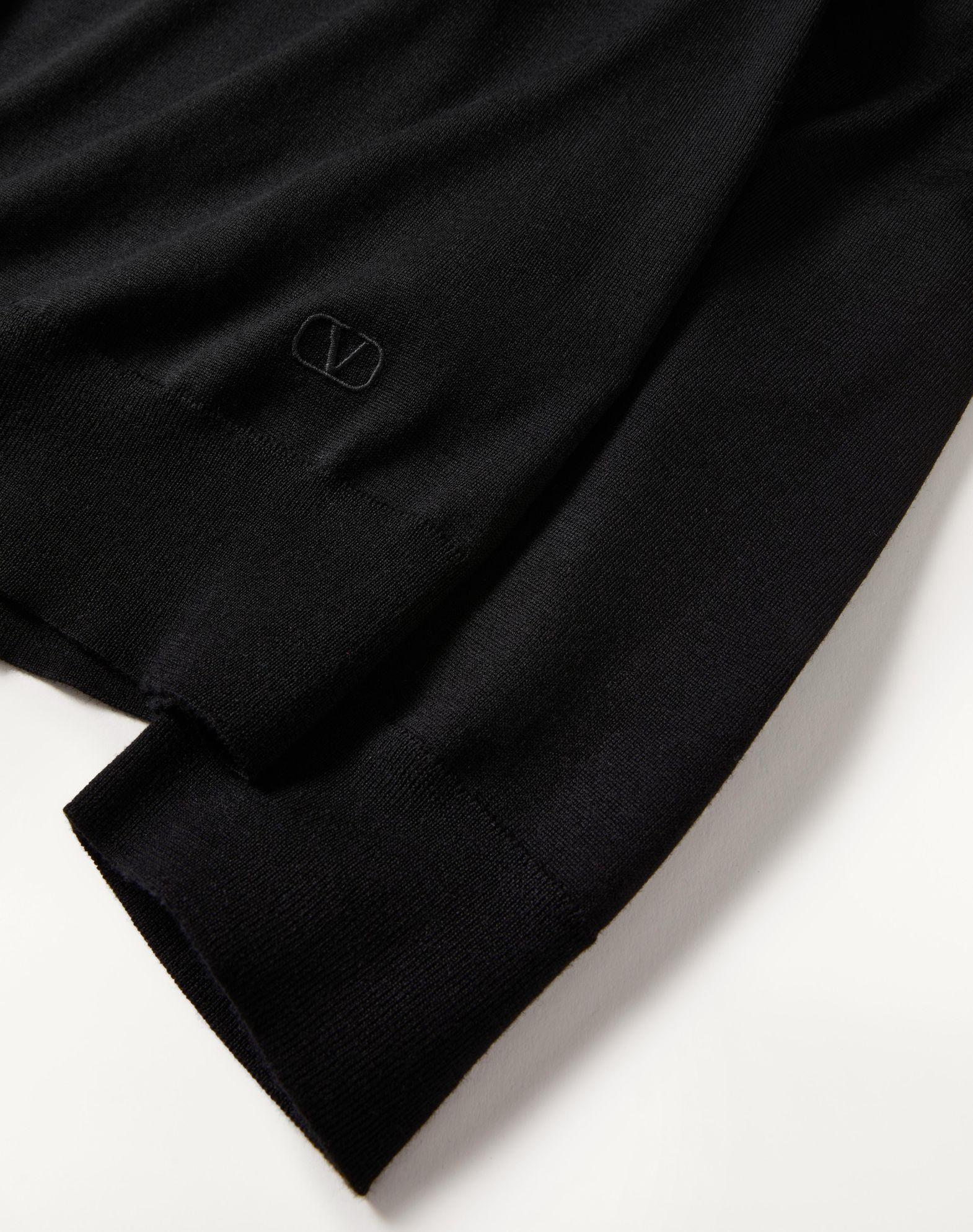 High-Neck Wool Sweater With Vlogo Signature Embroidery Product Image