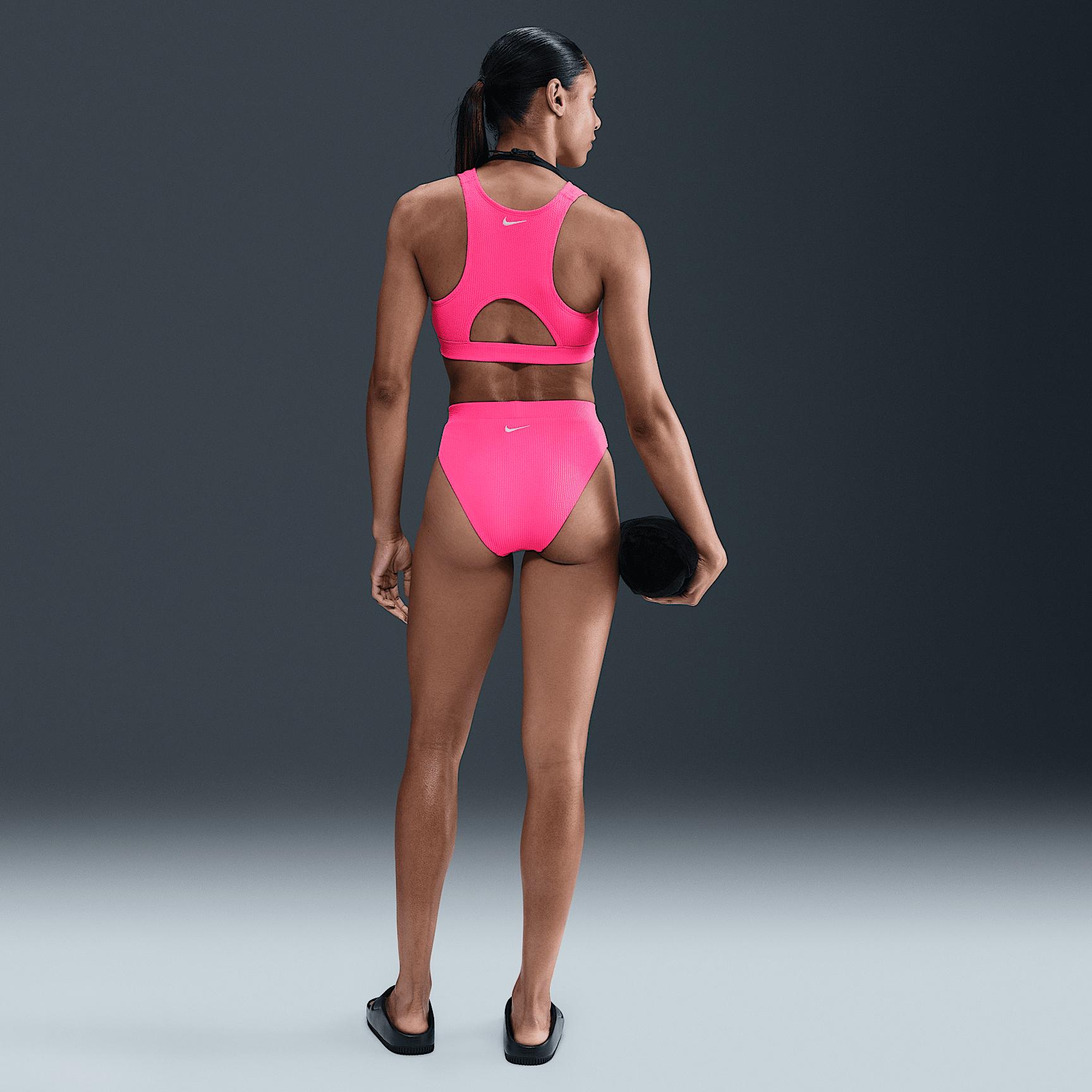 Nike Womens Swim Elevated Essential High-Waisted Bikini Bottom | NESSF268-678 Product Image