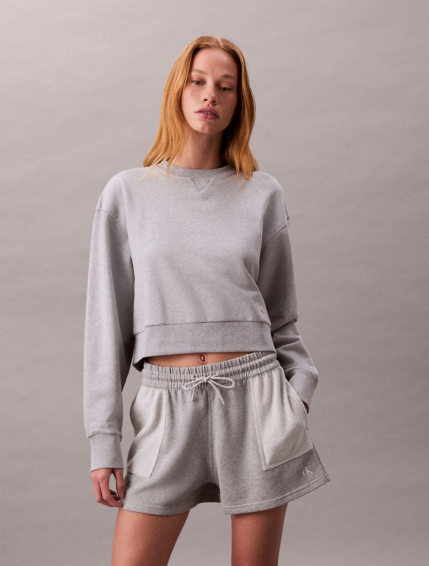 French Terry Cropped Relaxed Sweatshirt  Product Image