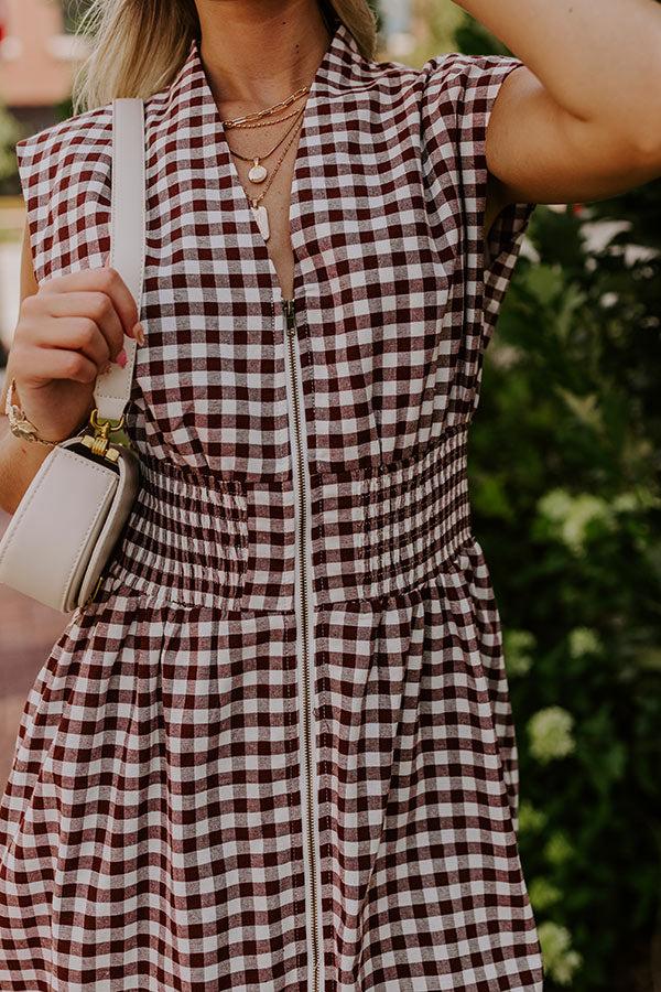 Harvest Stroll Gingham Midi Dress Product Image