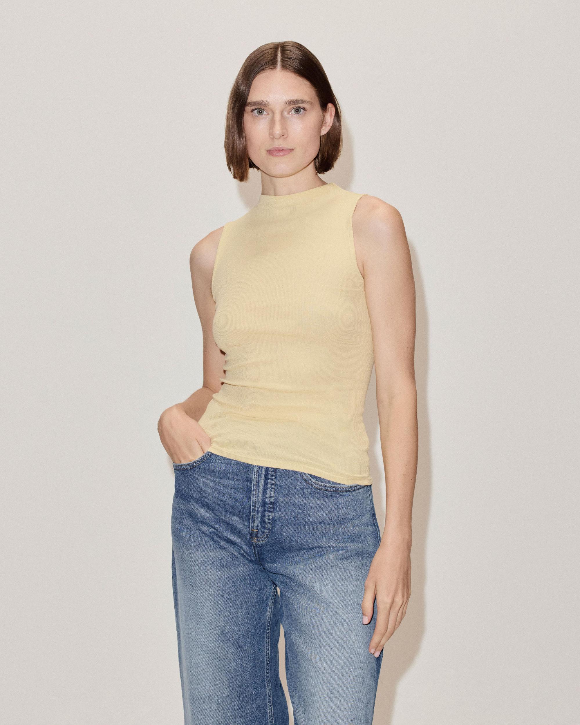 Womens Luxe Rib Funnel-Neck Tank by Everlane Product Image