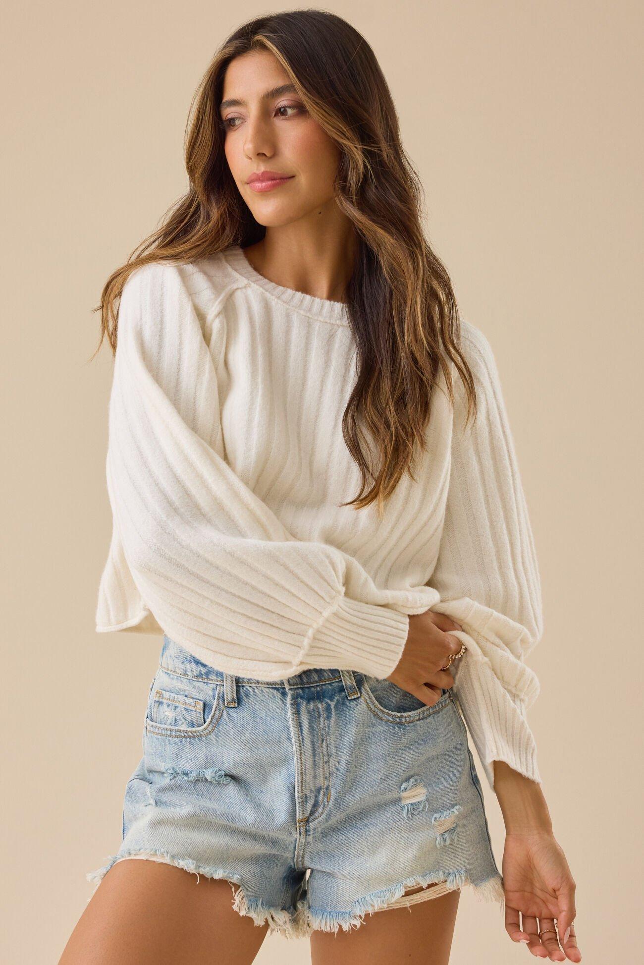 Claire Ribbed Crop Sweater Product Image
