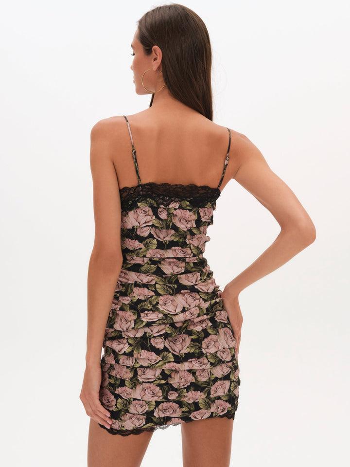 Fallen Rose Mini Dress — Black Product Image