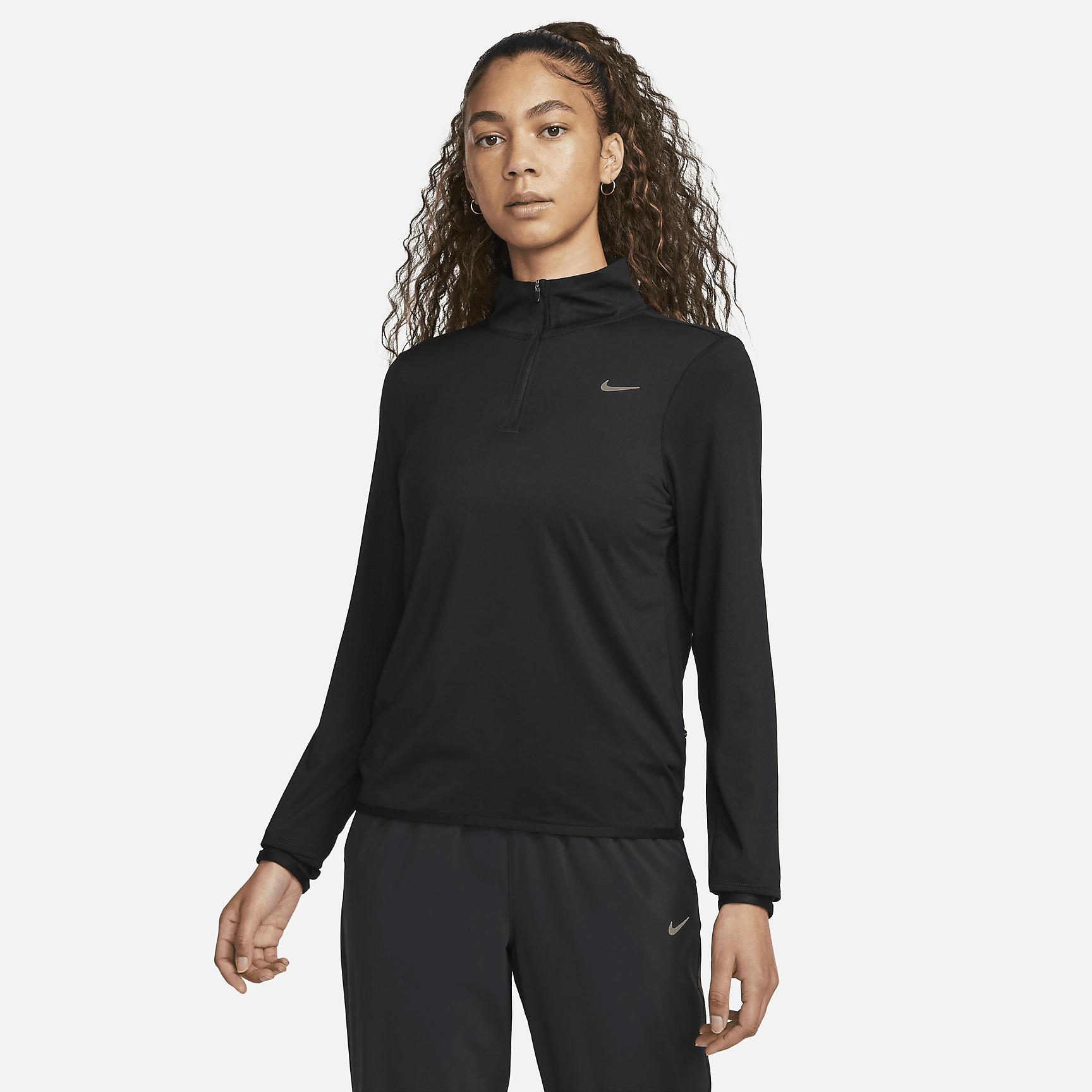 Nike Womens Swift Element UV Protection 1/4-Zip Running Top | FB4316-010 Product Image