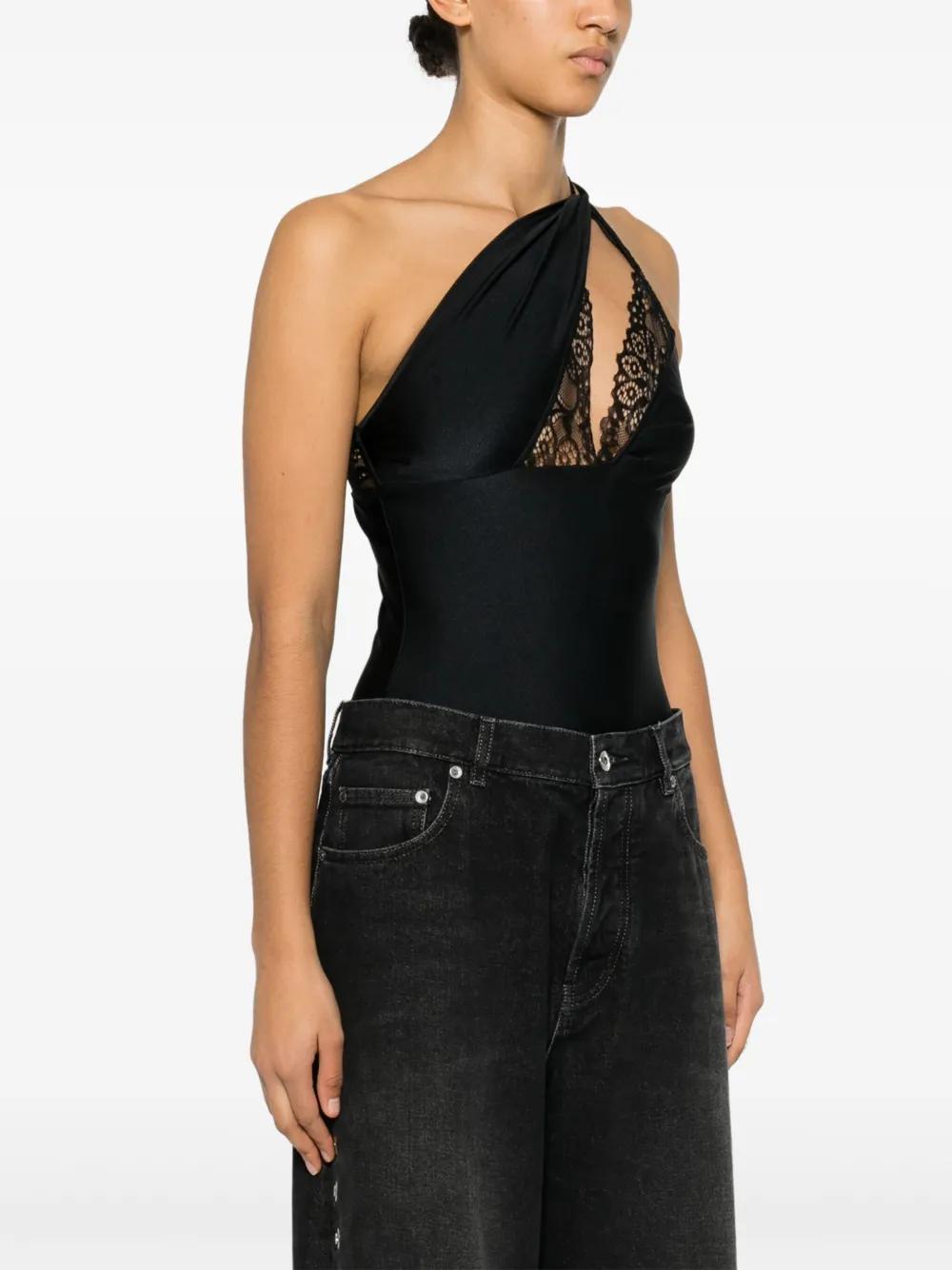 lace-detailing asymmetric bodysuit Product Image