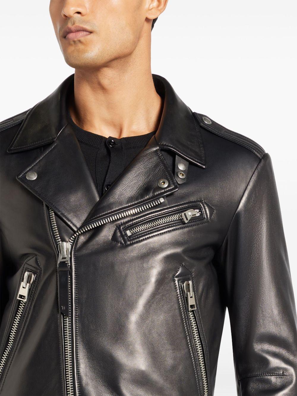 leather biker jacket Product Image