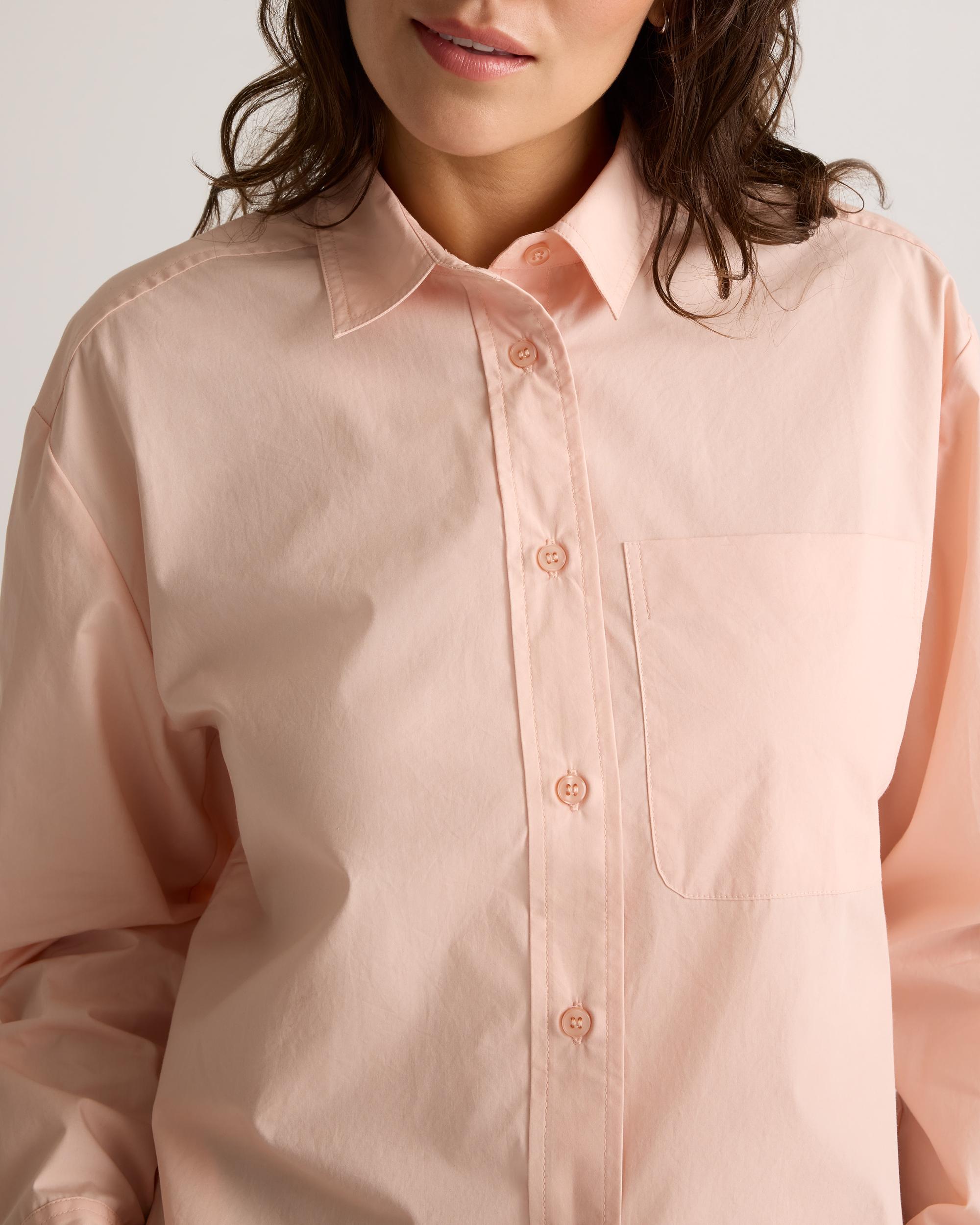 Quince | Women's Poplin Cropped Long Sleeve Shirt Organic Cotton Product Image