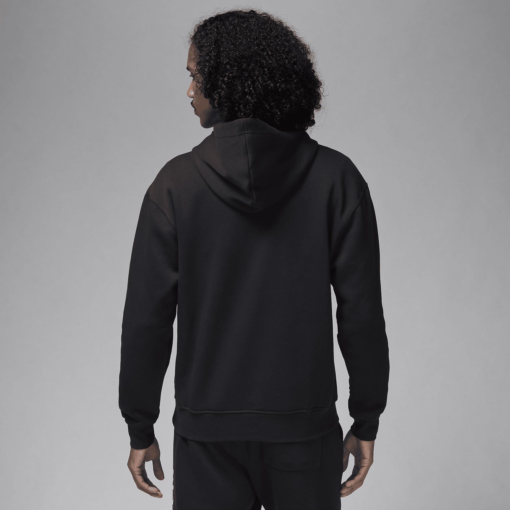 Jordan Mens Jordan Essential Air Stretch Fleece Hoodie - Mens Black/White/Red Product Image