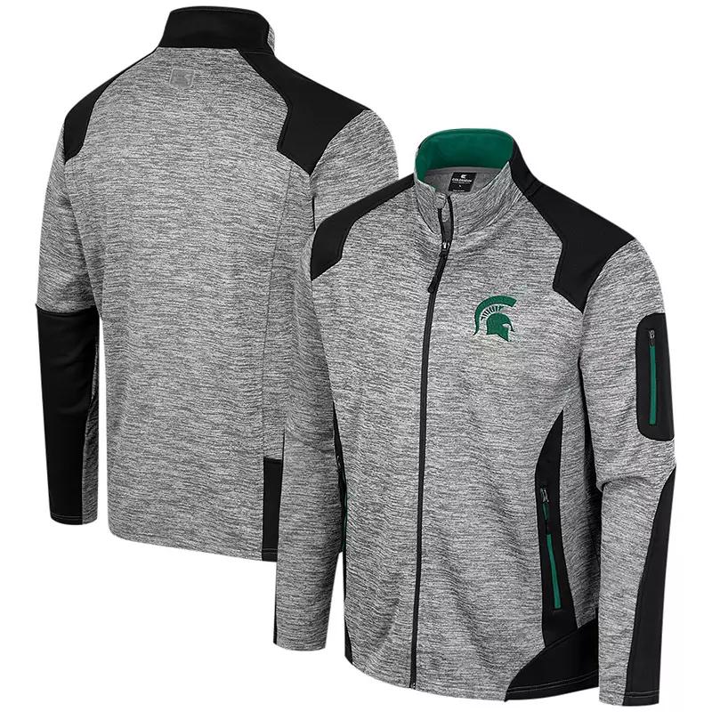 Men's Colosseum Gray Michigan State Spartans Silberman Color Block Full-Zip Jacket, Size: Medium, Grey Product Image