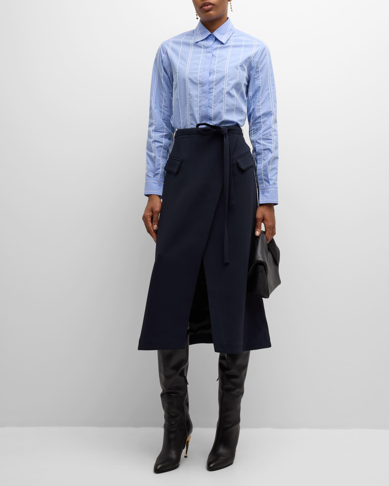 Wavy Stitched Long-Sleeve Shirt Product Image