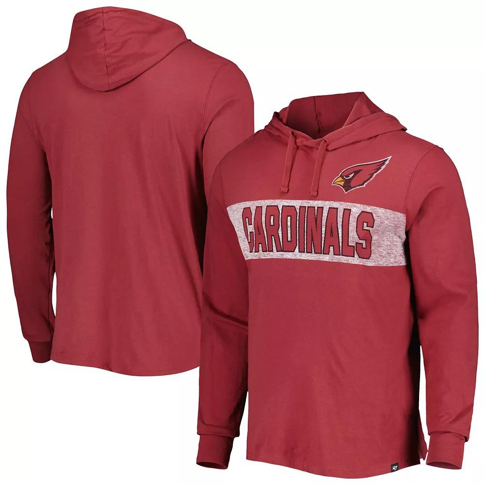 Men's '47 Cardinal Arizona Cardinals Field Franklin Hooded Long Sleeve T-Shirt,  Product Image