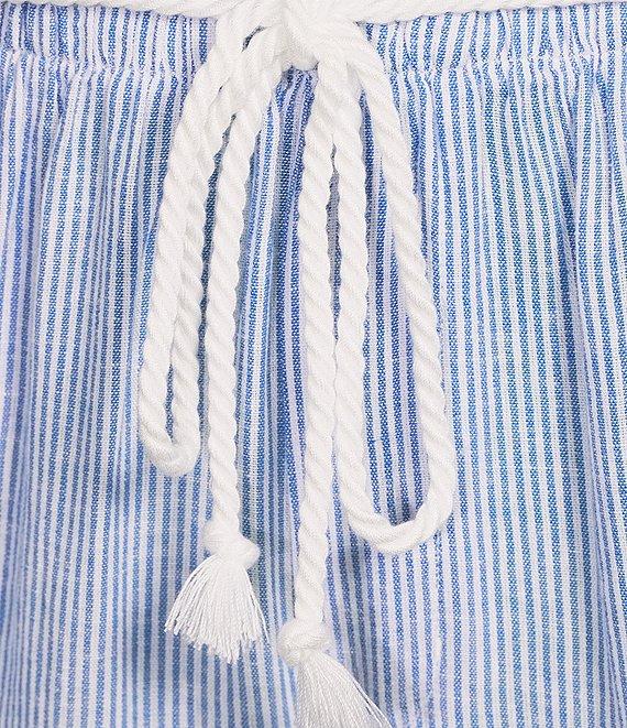 Cloth & Stone Stripe Linen Blend Ruffled Waistband Wide Leg Pants Product Image