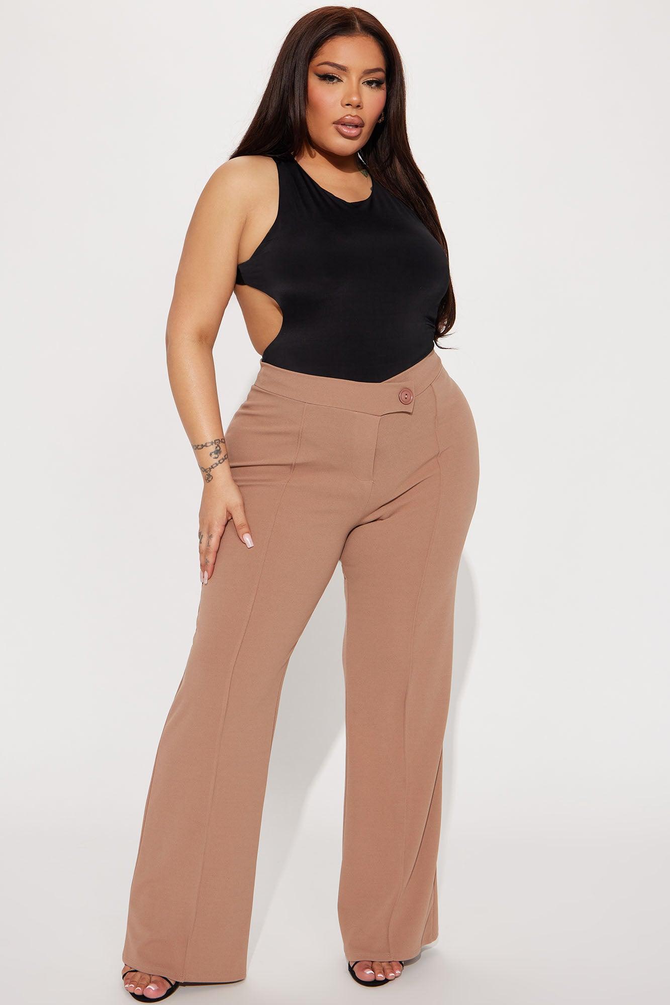 Petite Call It Even Wide Leg Dress Pants - Taupe Product Image
