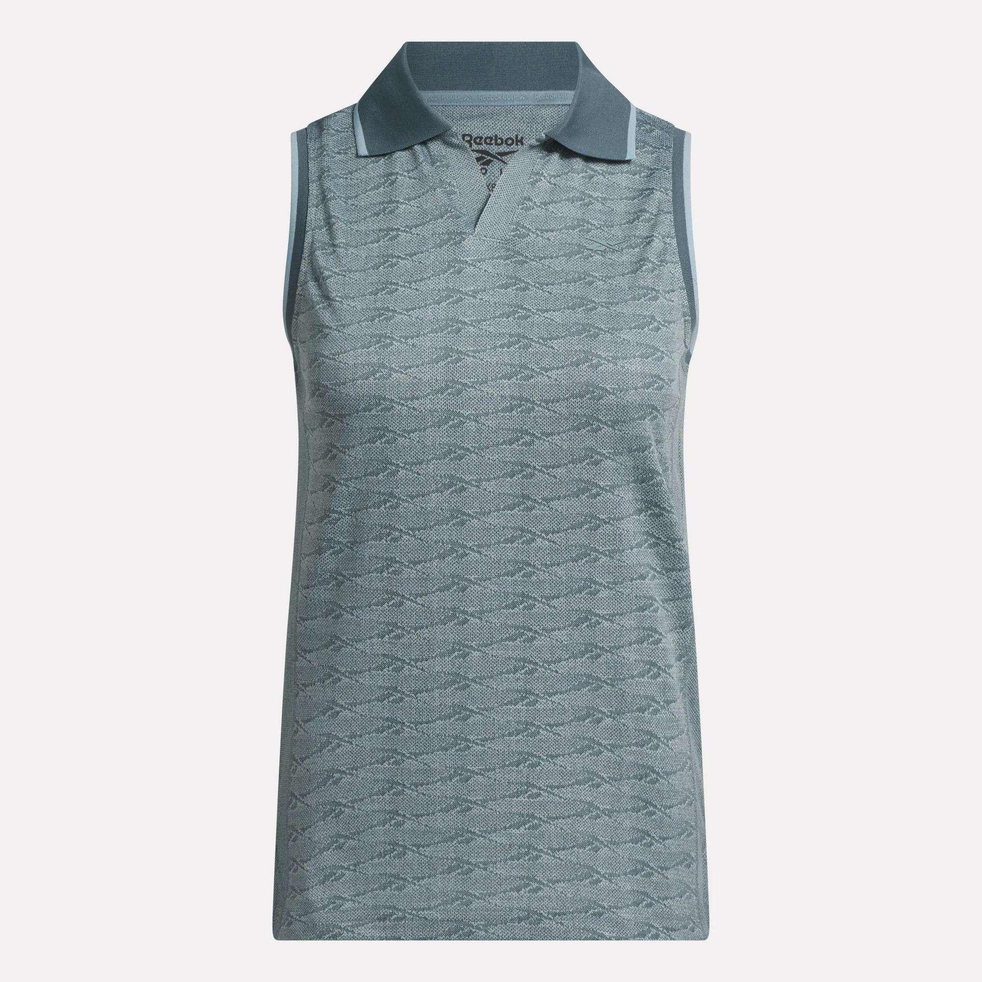 Women's Sleeveless Tonal Vector Jacquard Golf Polo Shirt Female Product Image