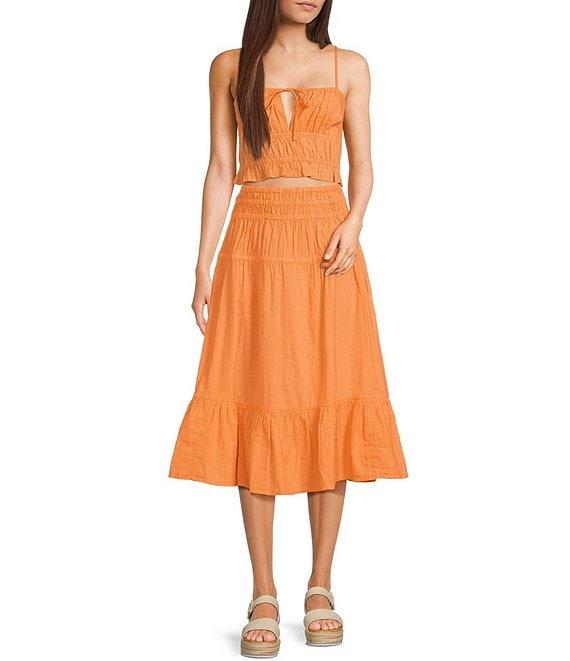 Roxy Sunset Mist II Sleeveless Coordinating Woven Crop Top Product Image