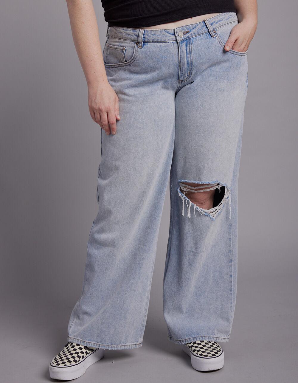 RSQ Womens Low Rise Baggy Jeans - LIGHT WASH Product Image