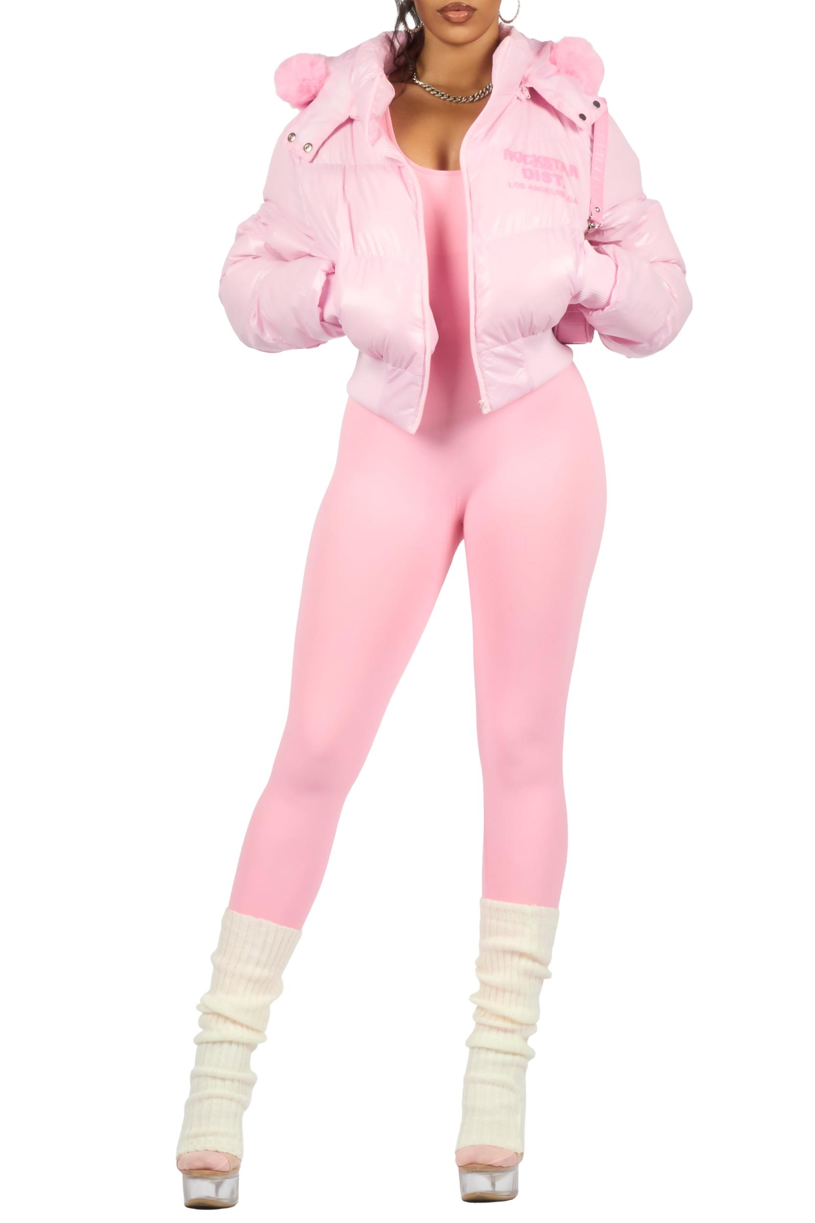 Moncia Pink Puffer Jacket Female Product Image