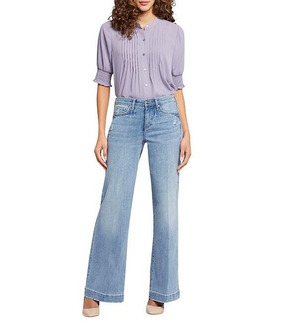 NYDJ Teresa Stretch Denim Mid Rise Wide Leg Jeans Product Image