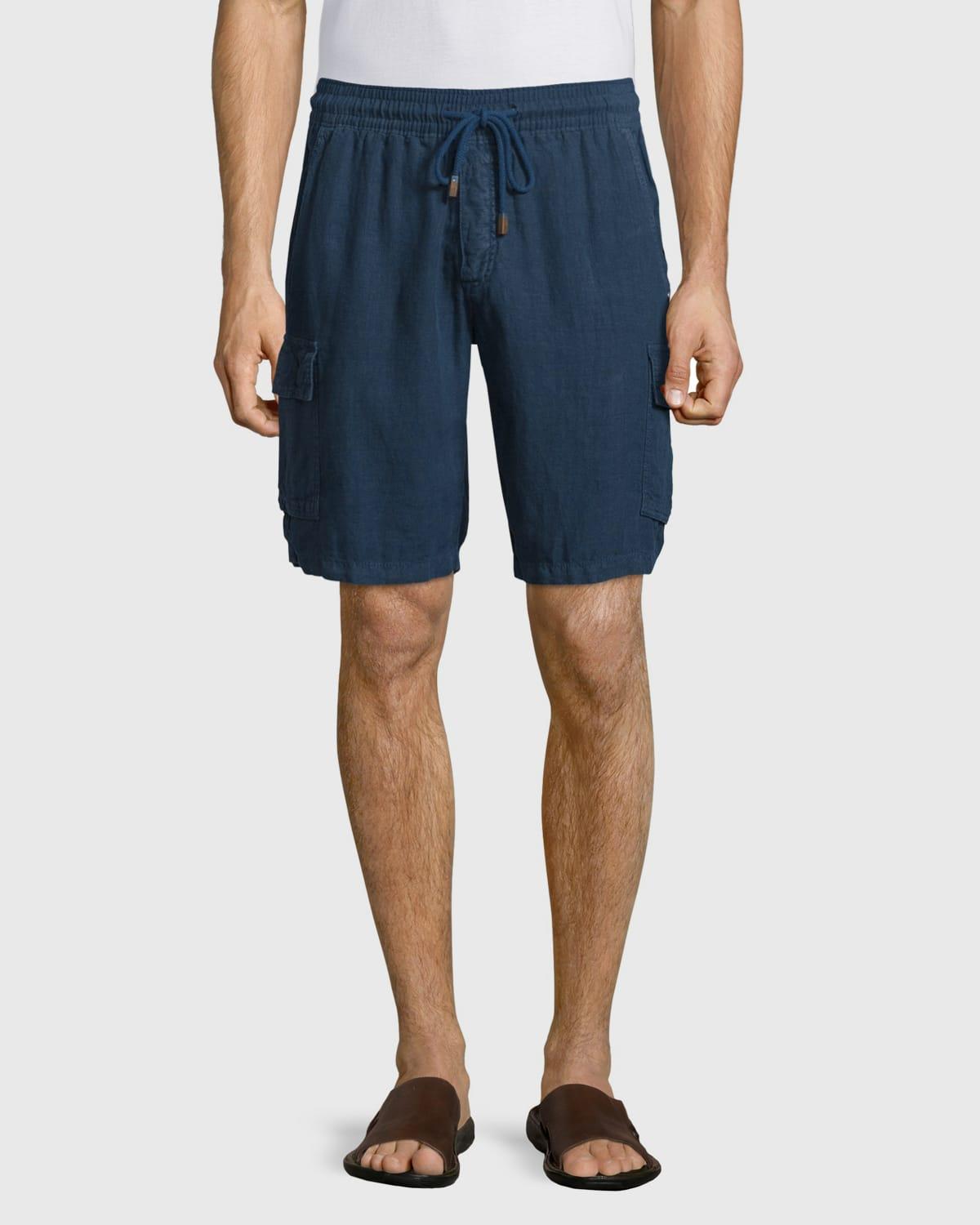 Vilebrequin Men's Linen Bermuda Cargo Pockets Shorts Product Image