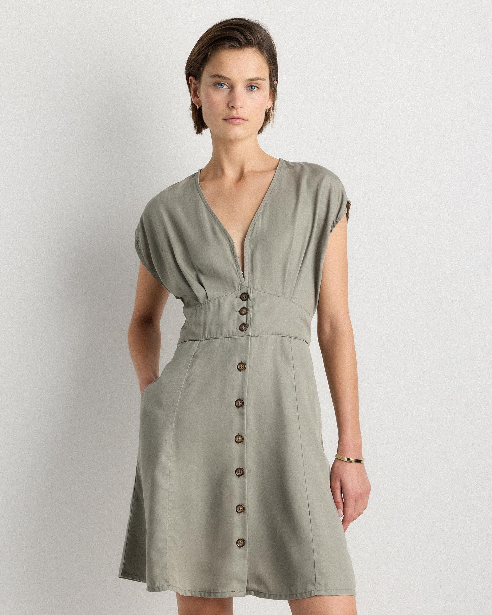Quince | Women's Vintage Wash Tencel Button Front Dress Product Image