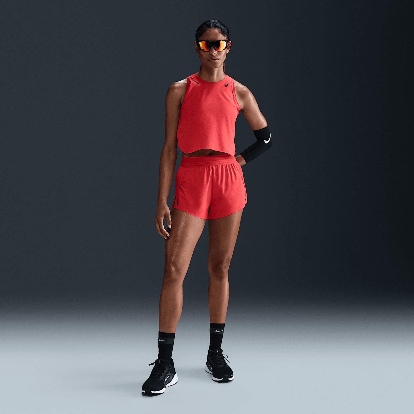 Nike Womens AeroSwift Dri-FIT ADV Cropped Running Tank Top | FN2713-696 Product Image