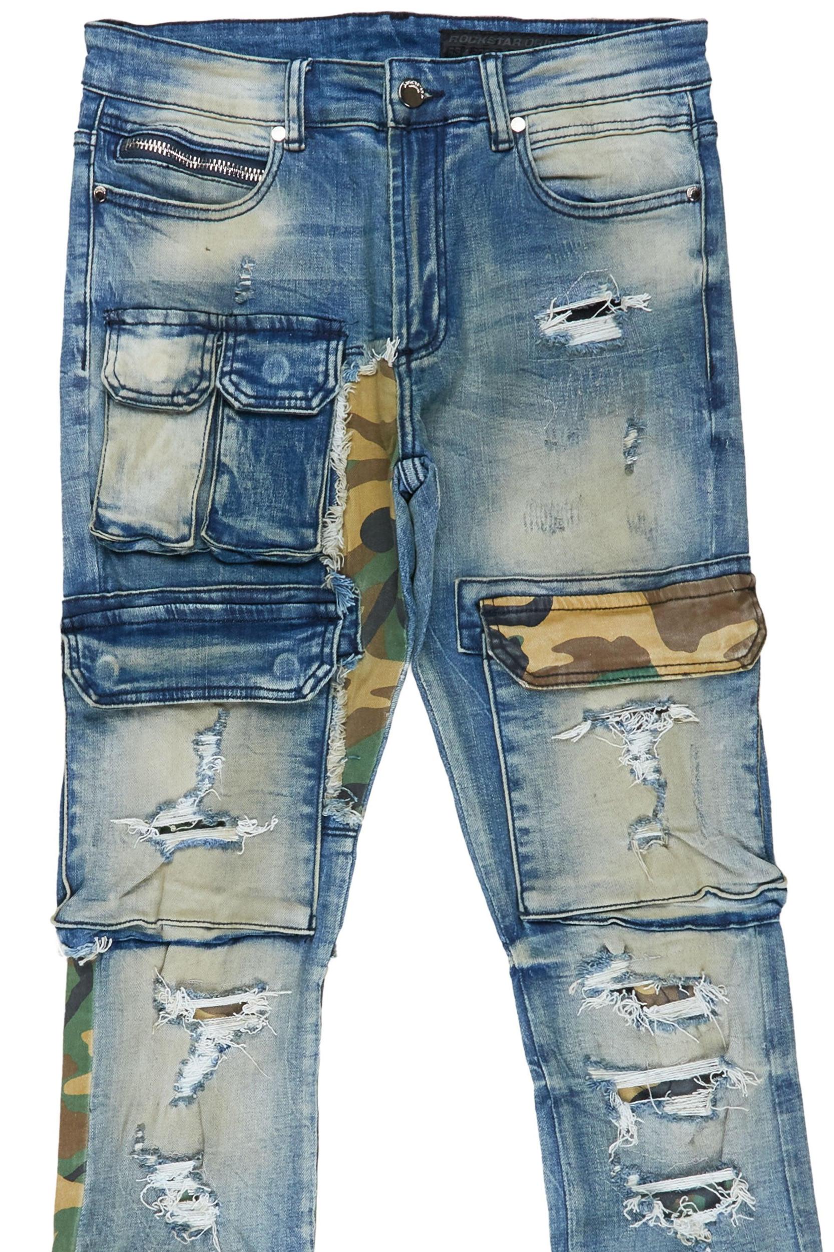 Zeta Blue Stacked Flare Jean Male Product Image