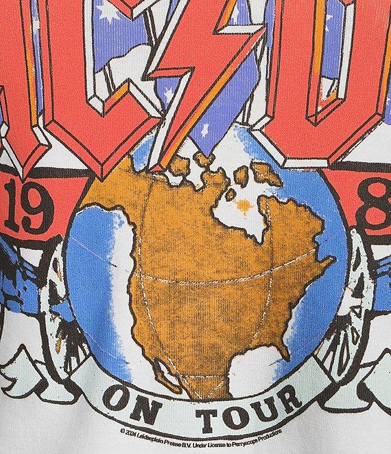 Junk Food ACDC 1983 On Tour Crew Neck Short Sleeve Cropped Graphic T-Shirt Product Image