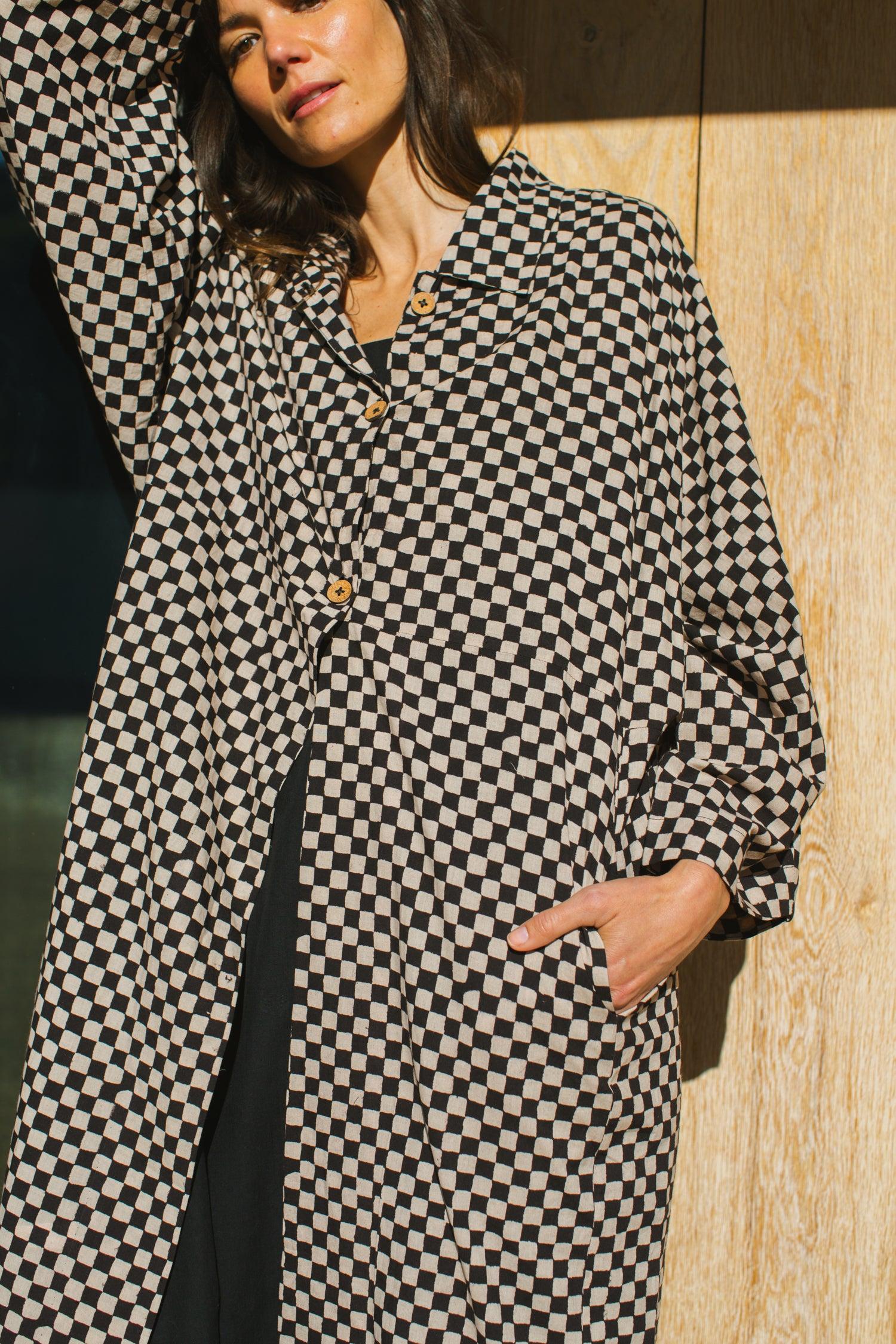 Lightweight Checkered Duster jacket Product Image