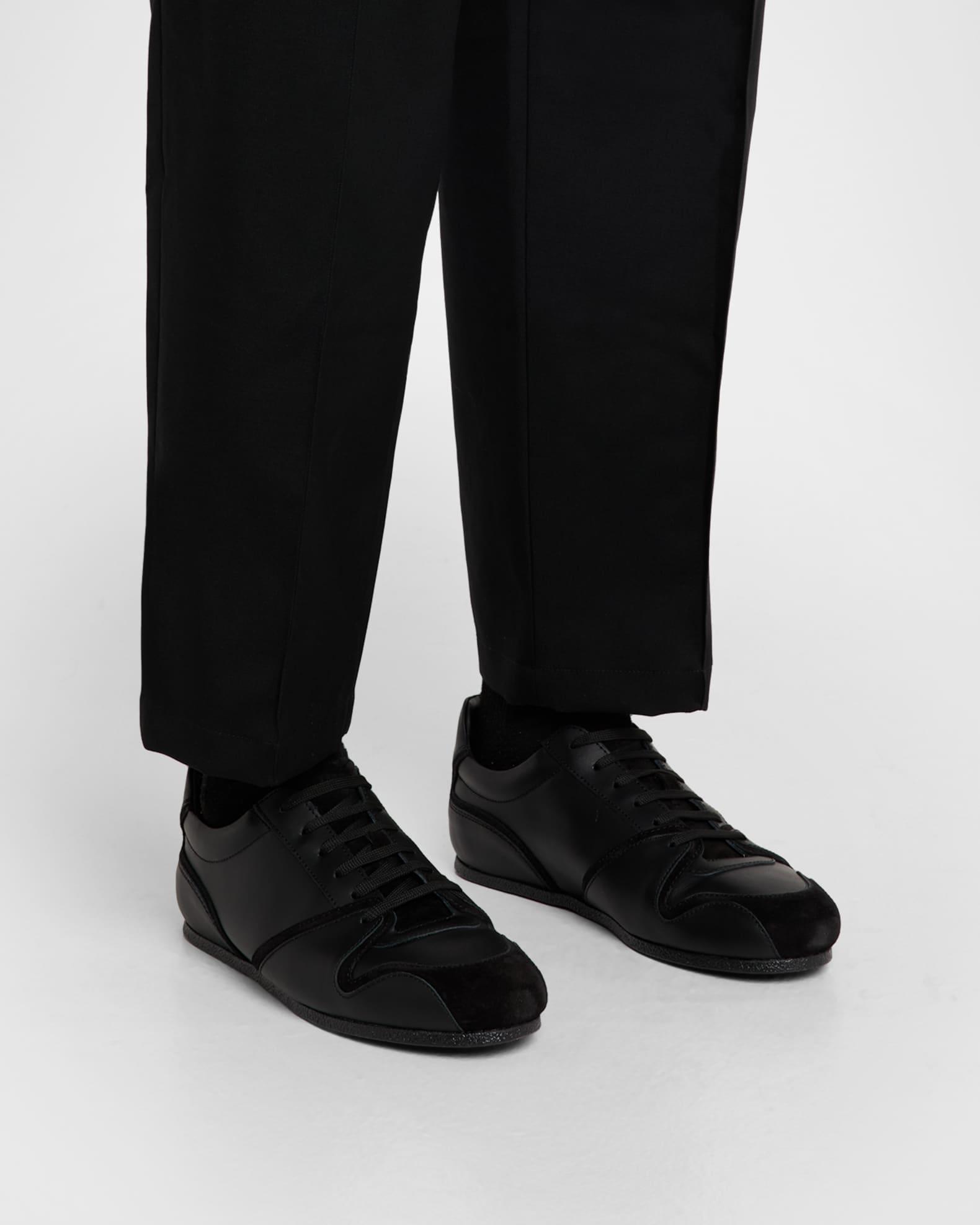 Men's Leather and Suede Tennis Shoes Product Image