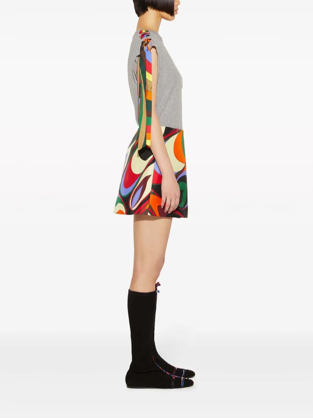 stripe-detailing cotton T-shirt  Product Image