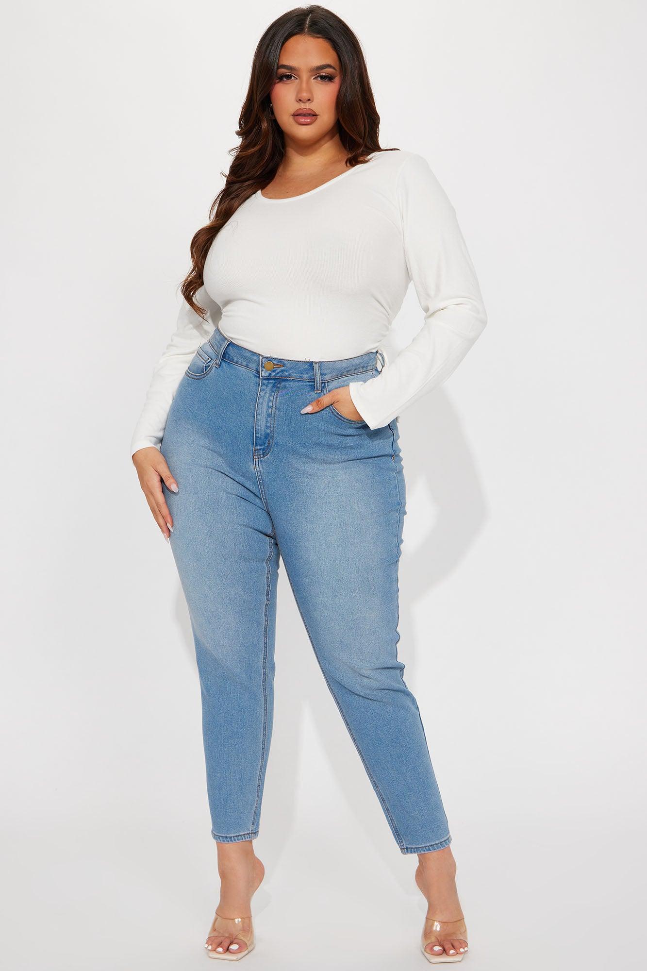 Wifey High Rise Booty Lifter Jeans - Light Blue Wash Product Image