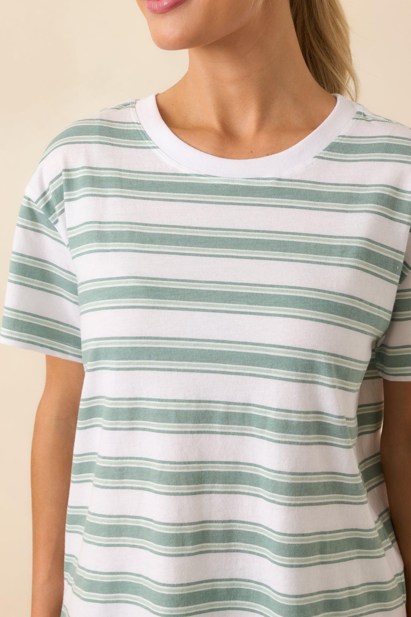 Z Supply Green Cotton All Star Stripe Tee Product Image