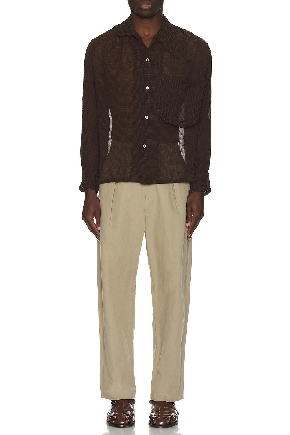 Crinkle Long Sleeve Big Pocket Shirt Product Image