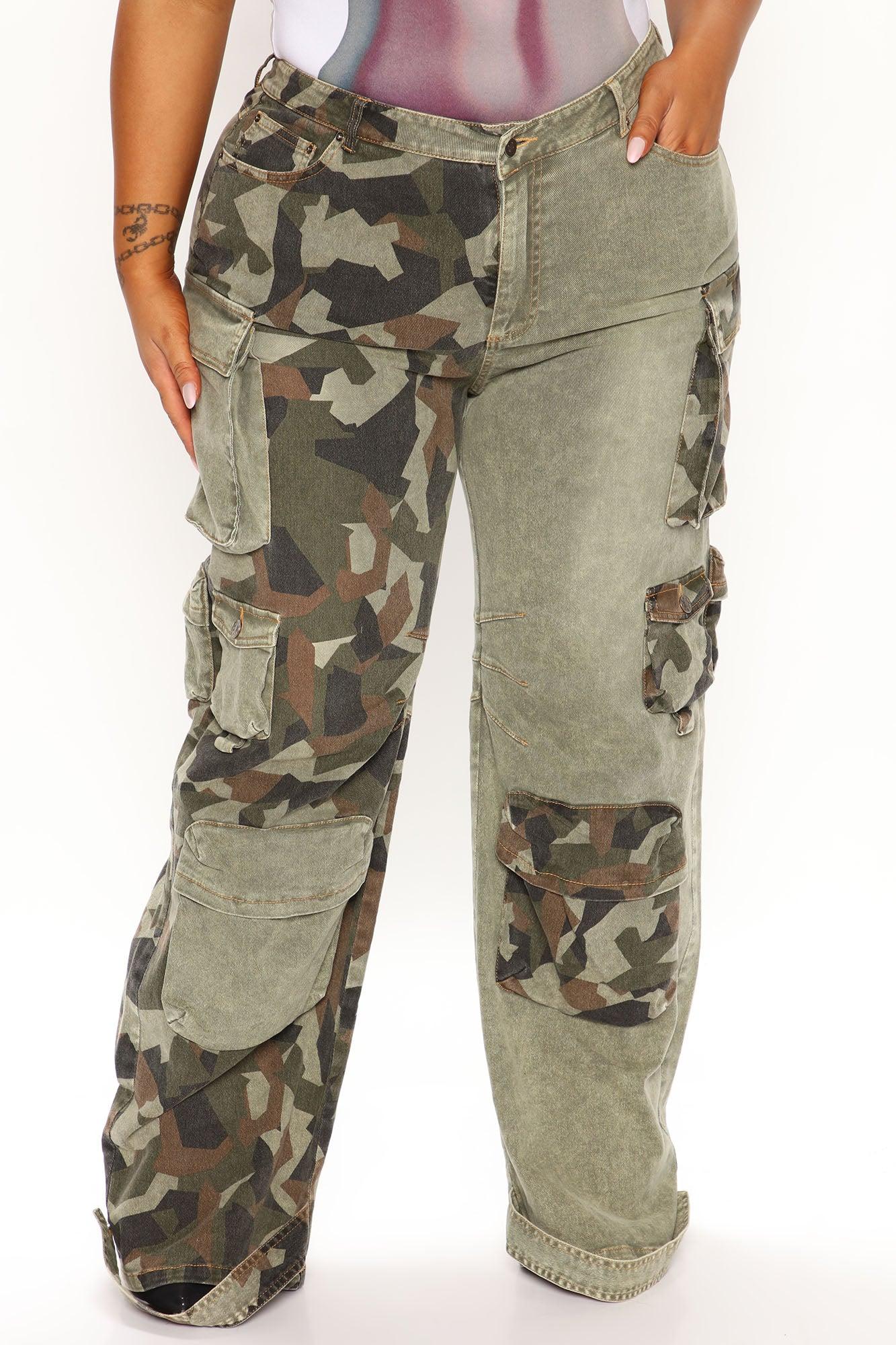 Upgrade You Wide Leg Cargo Pant 31 - Olive/combo Product Image
