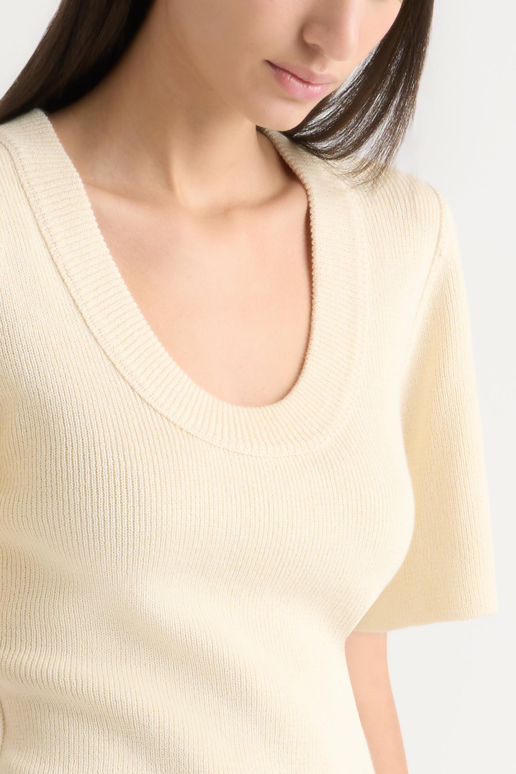 Reina Sculpted Scoop-Neck Knit Top Product Image