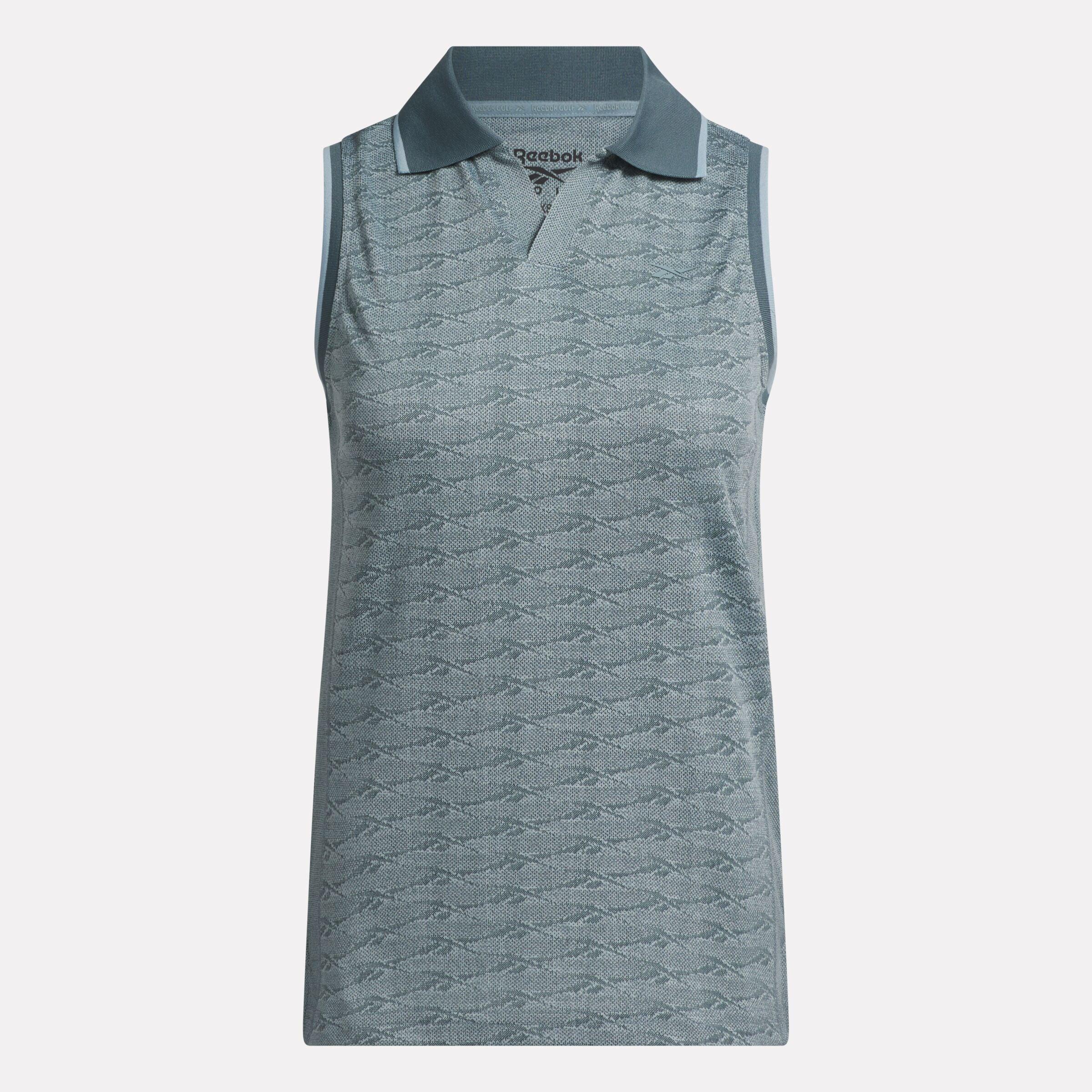 Women's Sleeveless Tonal Vector Jacquard Golf Polo Shirt Female Product Image