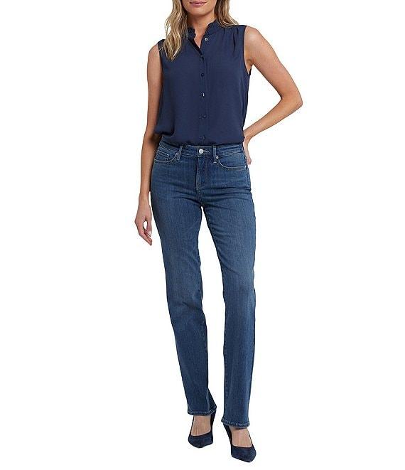 NYDJ Stretch Denim Marilyn High Rise Straight Leg Jeans Product Image