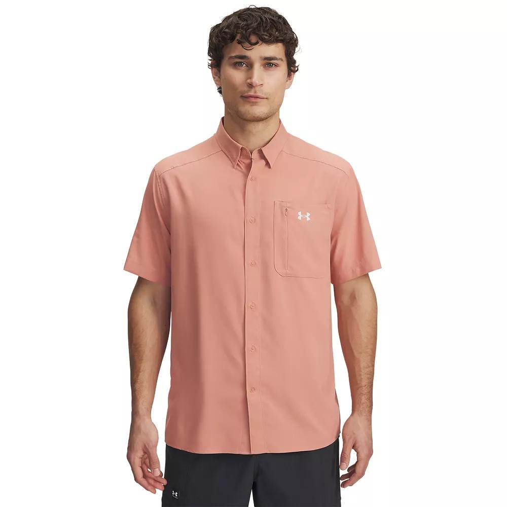 Men's Under Armour UPF 30 Drift Tide 2.0 Fitted Performance Short Sleeve Button-Down Shirt,  Product Image